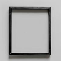 Black wooden frame on a white background photo