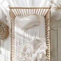 Luxurious and soft crib bedding set photo