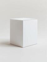 A white cube on a white background photo