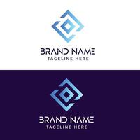 A geometric logo with a square and arrow design illustration vector