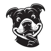 AmStaff Dog - A Mischievous American Staffordshire Terrier Dog face illustration vector