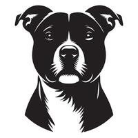 personal perro - un digno Staffordshire toro terrier perro cara ilustración vector