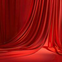 Red curtain with spotlight. photo