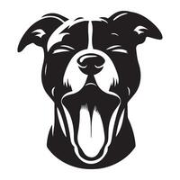 AmStaff Dog - A Sleepy American Staffordshire Terrier Dog face illustration vector