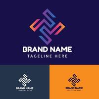 A geometric logo with a square and arrow design illustration vector