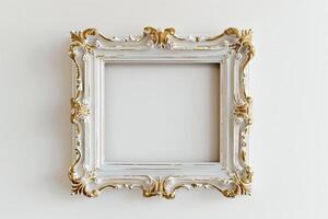 simple classy picture frame on a white background photo