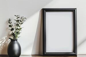 simple classy picture frame on a white background photo