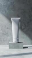 luxury minimalist face cream tube photo