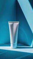 a studio shot of a skin care tube product photo