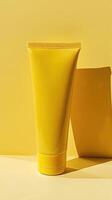 A yellow tube containing cleansing gel photo