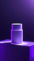 all white cylinder skin care cream container with hard edges small container photo