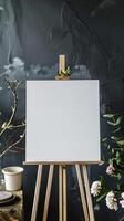 blank Wedding Sign template on easel Mockup, Elegant Frame Table Sign Mockup, professional photography photo