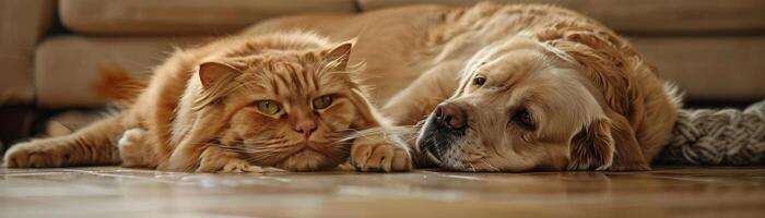 photo of Labrador Retriever and Persian cat