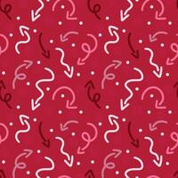 abstract seamless pattern of different doodle arrows on a red background vector