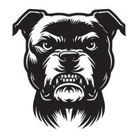 Staffy Dog - An Angry Staffordshire Bull Terrier Dog Face illustration vector
