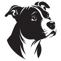 AmStaff Dog - A Wistful American Staffordshire Terrier Dog face illustration vector