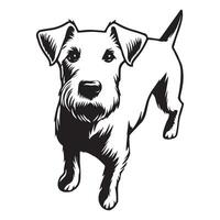 un protector Oeste tierras altas blanco terrier perro cara ilustración en negro y blanco vector