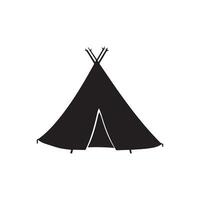 Camping tent silhouette design vector