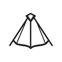 Camping tent Outline design illustration vector