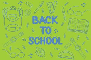 Welcome to school, web banner, illustration. The Back to School web template. illustration, yellow and blue background. vector