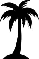 icon of the palm tree silhouette. illustration of a palm tree. illustration of a coconut palm icon. Simple flat illustration. illustration vector