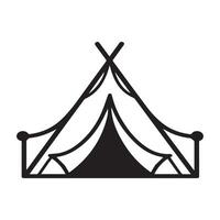 Camping tent Outline design illustration vector