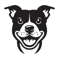 Staffy Dog - A Happy Staffordshire Bull Terrier Dog Face illustration vector