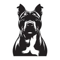 personal perro - un confidente Staffordshire toro terrier perro cara ilustración vector