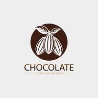 chocolate y cacao logo icono diseño ilustración vector