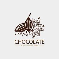 chocolate y cacao logo icono diseño ilustración vector