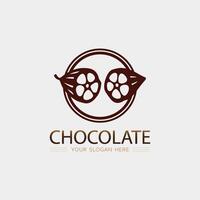 chocolate y cacao logo icono diseño ilustración vector