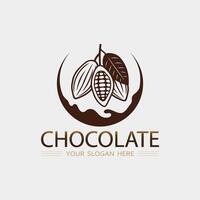 chocolate y cacao logo icono diseño ilustración vector