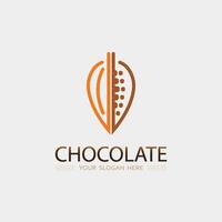 chocolate y cacao logo icono diseño ilustración vector