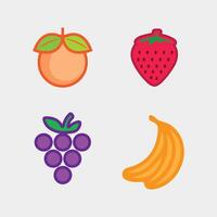 frutas icono y Fruta logo diseño Fresco frutas tropical naturaleza comida ilustración vector