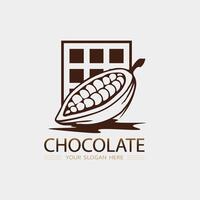 chocolate y cacao logo icono diseño ilustración vector