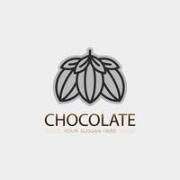 chocolate y cacao logo icono diseño ilustración vector