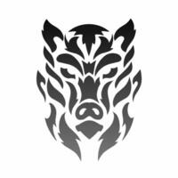 illustration graphics of tribal art abstract design wild boar head vector