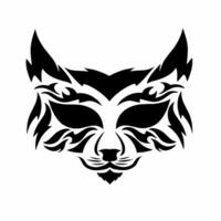 illustration graphics of tribal art abstract design cat head face vector