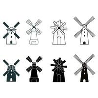 Mill icon . Windmill illustration sign. Farmhouse symbol. Grinder logo. vector