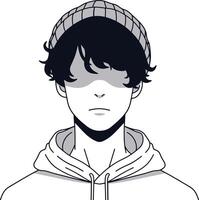 Cute boy character illustration vector