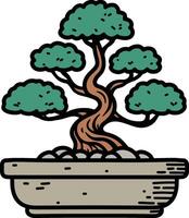 Japanese Bonsai tree illustrations vector