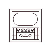 Retro TV in line art style. Television symbol for web site design, logo, app, ui. illustration isolated on a white background. vector