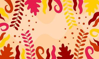 Flat abstract floral leaves background vector