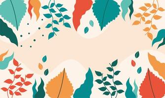 Flat abstract floral leaves background vector