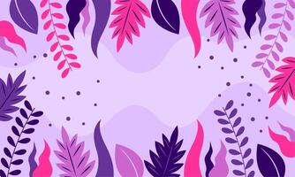 Flat abstract floral leaves background vector