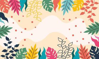 Flat abstract floral leaves background vector