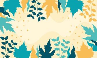 Flat abstract floral leaves background vector