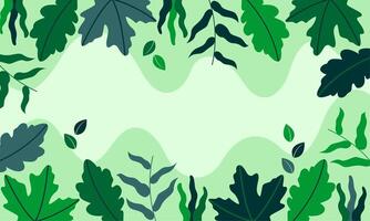 Flat abstract floral leaves background vector