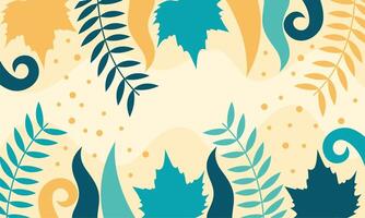 Flat abstract floral leaves background vector