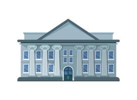 banco edificio icono en plano estilo. financiación Departamento ilustración en aislado antecedentes. palacio de justicia con columnas firmar negocio concepto. vector